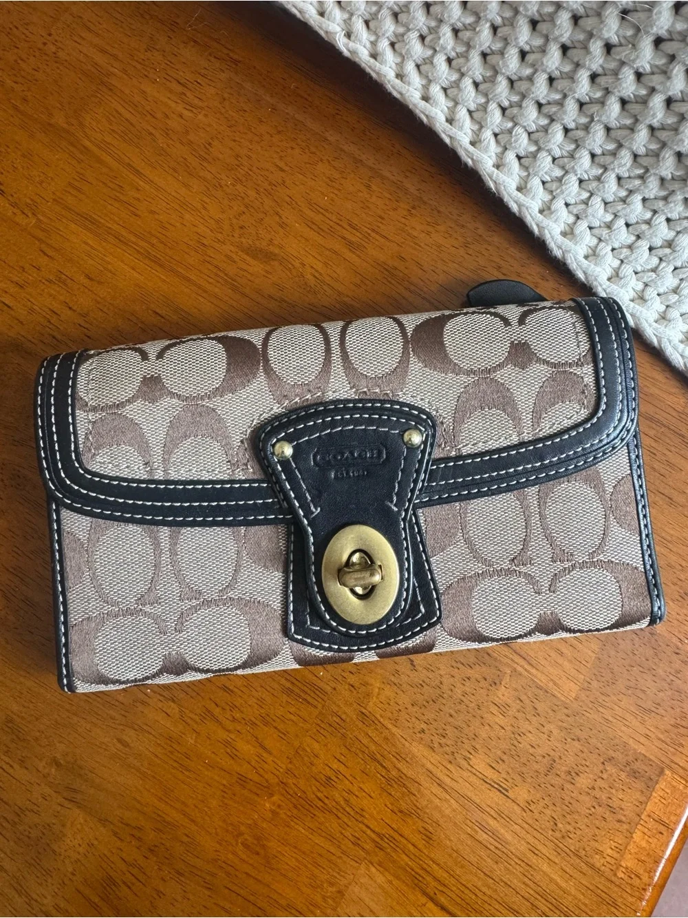 Vintage Coach Legacy Turn Lock Envelope Wallet